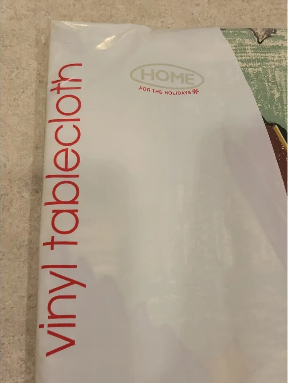 HOME for the HOLIDAYS NEW Vinyl Tablecloth 52x70  